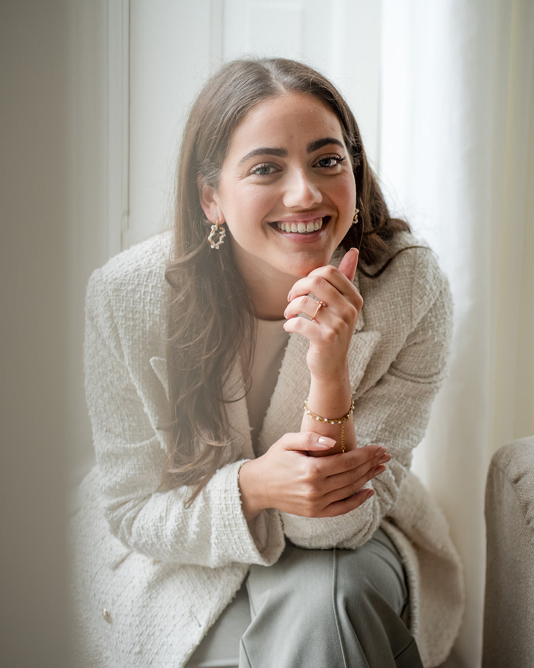 Gouden oorbellen met parels