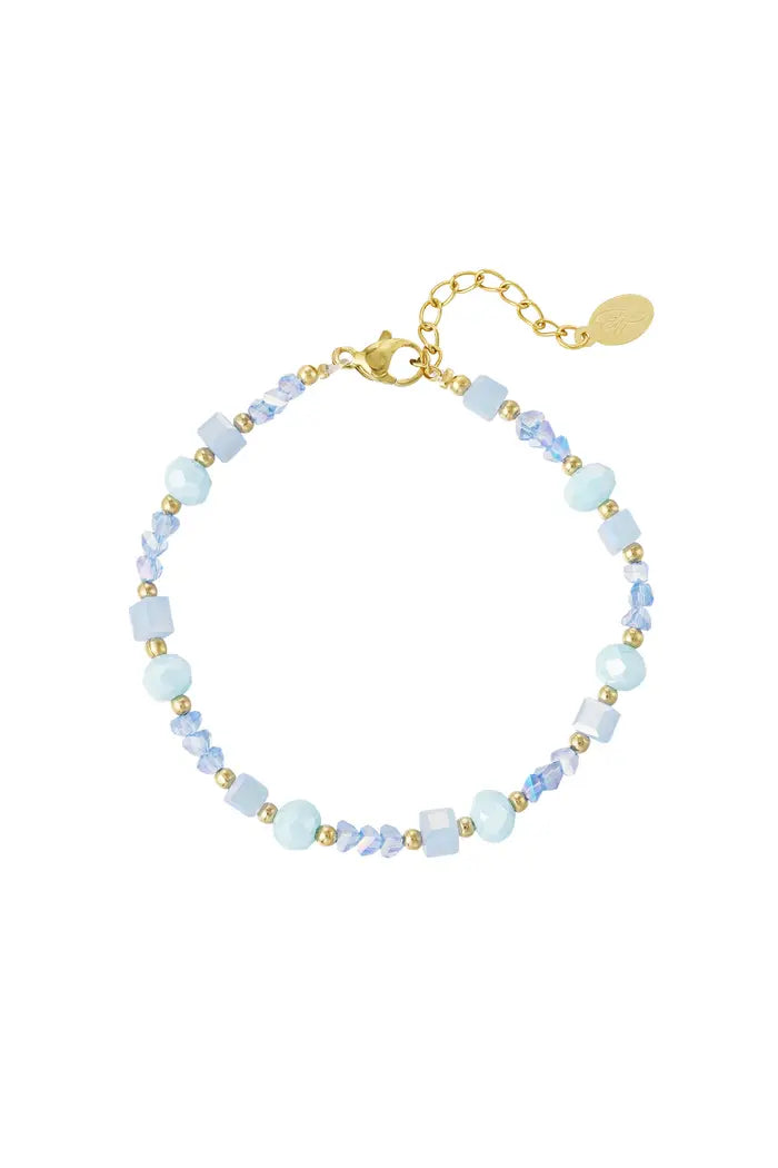 Keymi armband gedraaid blauw