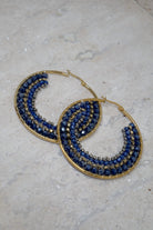 Blauwe ronde statement oorbellen